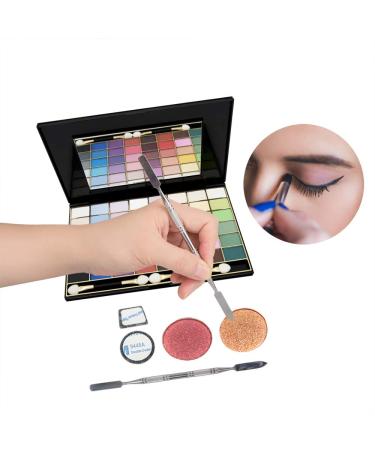 DanziX 70Pcs Metal Stickers for Magnetic Palette + 2 Depotting Spatula - Empty Eyeshadow Makeup Palette - 35 Round & 35 Square Stickers - Buy Online on GoSupps.com