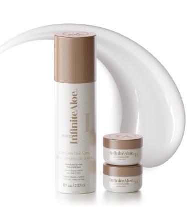 InfiniteAloe Moisturizer Face Cream Aloe Vera for Face Body and Hand Complete Skin Care for all skin types Everyday Hero Fragrance Free - Airless Pump & 2 Travel Jar 0.5 oz Fragrance Free Airless Pump