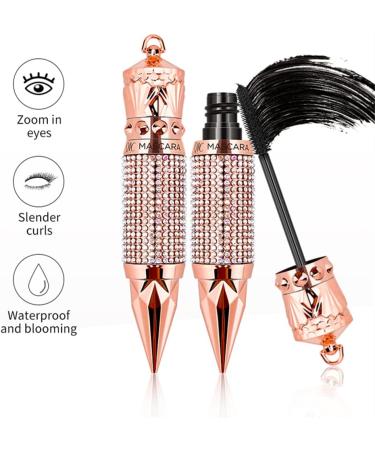  MAYEON Eyelash Mascara Waterproof and Long Lasting Eyelash Mascara 4D Silk Fiber Eyelash Mascara Volume and Length Eye Makeup Sparkling Diamond Mascara - Buy Online on GoSupps.com