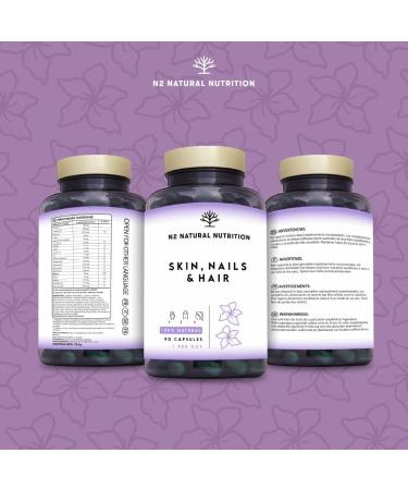 Biotin Food Supplement Hair Skin and Nail. Vitamins C E B. Minerals Zinc Magnesium and Selenium. Hair and Beard Growth Nail Care. Hair Biotin 90 Capsules. N2 Natural Nutrition - Buy Online on GoSupps.com