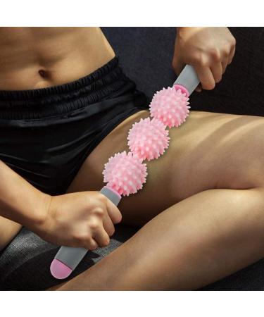 Capormory Fascia Muscle Roller - Pressure Point Massage Roller & Yoga Stick | Hand-Held Body Massager for Back Arms Legs - Pink - Buy Online on GoSupps.com