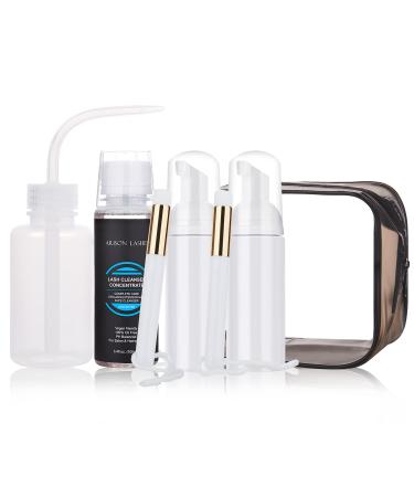 Eyelash Cleaner Concentrate 100ml Set Foam Cleaner Eyelash Shampoo Concentrate for Extensions and Natural Eyelashes Paraben Sulfate Free Makeup Remover for Salon and Home Use (Unscente) TZ-Unscente