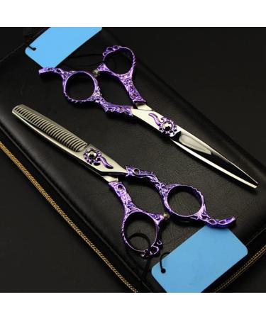 Hair Cutting Scissors 6 Inch Upscale Professional Japan 440c Retro Purple Hair Scissors Cutting Barber Make Up Thinning Shears Hairdressing Scissors Set - Buy Online on GoSupps.com