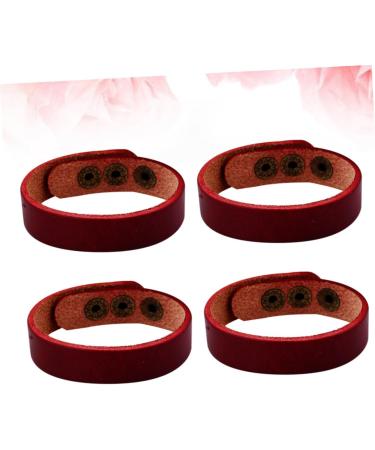 ABOOFAN 8 Pcs Couples Bracelets Bond Bracelets for Couples Leather Bracelets Cuff Wrap Bracelet Leather Snap Bracelet Leather Bangle Wrist Chain Unisex Bracelet Button Light Board Jewelry Dark Red 1.5X21.5CM - Buy Online on GoSupps.com