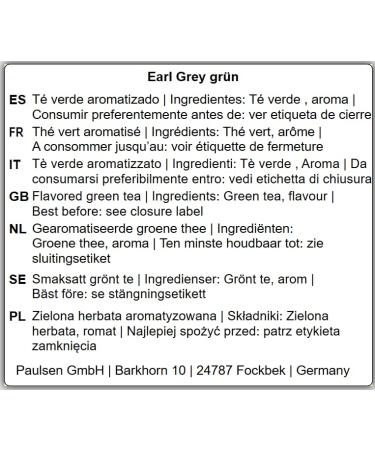 Paulsen Tea Earl Grey Green Tea 1000g - Premium Quality International Shipping Available 32.95/kg - Buy Online on GoSupps.com