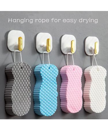 2PCS Exfoliating Bath Sponge Set - Dead Skin Remover - Shower Brush - Soft Sponge for Body - Adult Baby - Blue & Grey - Buy Online on GoSupps.com