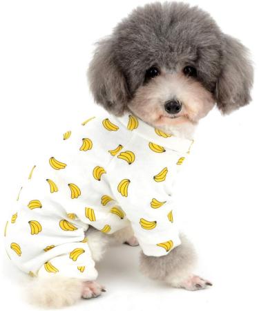 Zunea Small Dog Overall - Enchanting Banana Romper Soft Cotton Pajama for Pets Unisex Four Legs PJ Clothing for Cats & Puppies XXL 2XL (Pack of 1) - Buy Online on GoSupps.com