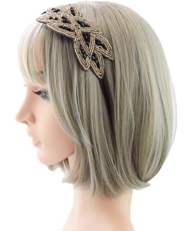 ericotry Flapper Headbands 1920s Vintage Gatsby Party Headpiece Beaded Leaf Hair Accessories for Costume Cosplay Halloween Party - Buy Online on GoSupps.com