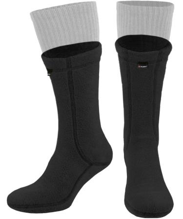 281Z Outdoor Warm 8 inch Boot Liner Socks - Military Tactical Hiking Sport - Polartec Fleece Winter Socks (Black) Small Black