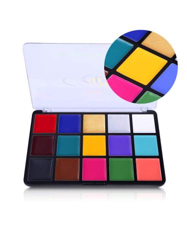 UCANBE 15 Color Face Body Paint Oil Palette for Halloween Cosplay Parties - Non Toxic & Hypoallergenic FX Makeup - Buy Online on GoSupps.com