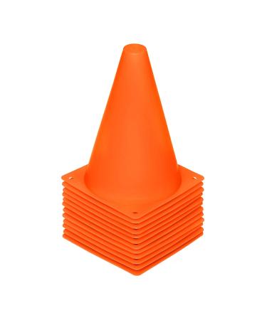 REEHUT 7.5 Plastic Traffic Cones - 12 Pack Thick Soccer Training Cones for Outdoor Activity & Festive Events (Set of 12 or 24)- 4 Colors Set of 12, Orange