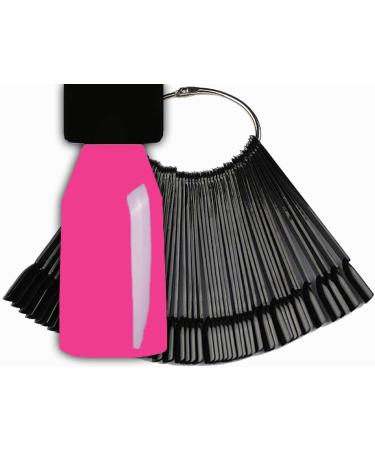 Color Pops fan on ring ++SQUARE FORM BLACK++ Presentation display with 50 tips made of acrylic
