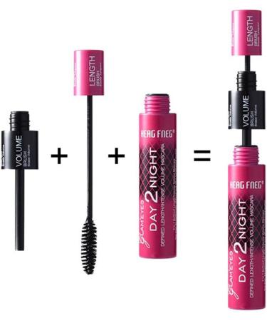 Dinglong 2 In 1 3D Fiber Mascara Black Eye Curling Eyelash Double Mascara Waterproof Full Express Mascaras Makeup Tool Gift For Her - Buy Online on GoSupps.com