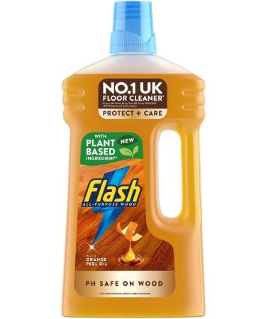 Flash All Purpose Wood Floor Cleaner with Almond Oil Mandarin & Cedarwood Scent Pack of 2 + Our Gift for You: Organza Small Bag - Buy Online on GoSupps.com