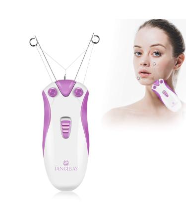 Cordless Electric Facial Threading Hair Removal for Women, Rechargeable Face Hair Remover Cotton Thread Epilator for Fast Removing Very Fine Vellus Hair on Face & Chin (Rose Red)