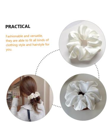 Wooneky 5pcs Bridesmaid Hair Accessories - Satin Elastic Hair Bands and Scrunchies Set in White - Wedding and Girls Hair Wrap - Buy Online on GoSupps.com