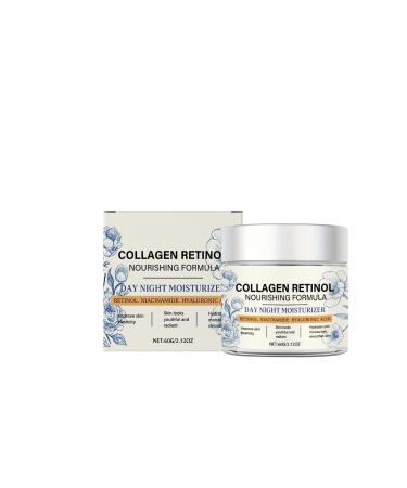 Collagen Retinol Moisturizer Cream with Hyaluronic Acid and Niacinamide Hydrating Nourishing Day and Night Face Cream for Smooth Firm Skin 60g