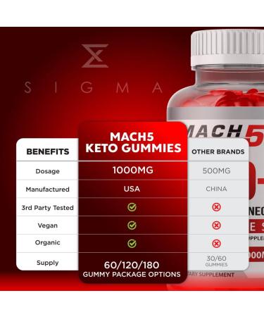 Mach 5 ACV Keto Gummies - Organic Apple Cider Vinegar Advanced Weight Loss Gummies | Vegan & Non-GMO Formula for Men | 60 Gummies - Buy Online on GoSupps.com