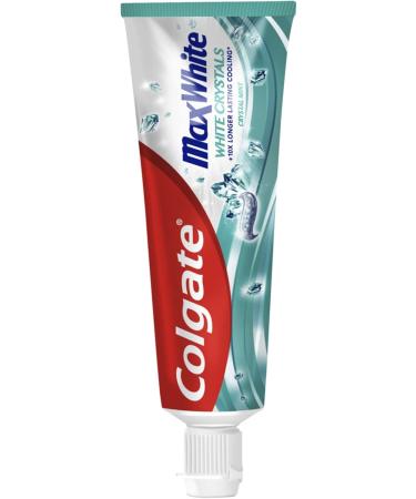 COLGATE - Max White Crystal Toothpaste - For Whiter Teeth and Long-Lasting Fresh Breath - Removes Plaque and Surface Stains - 75 ml - Buy Online on GoSupps.com