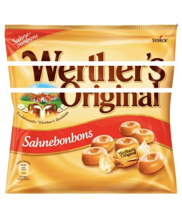 Bonbons Allemagne compatible avec Werther's Original - 1 sac - Bonbons la cr me classiques - 245g - Saveur Sahnebonbons