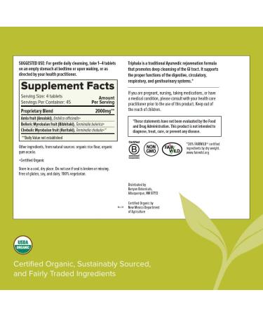 Banyan Botanicals Triphala - 90 Tablets | Natural Digestive Support & Detox - Buy Online on GoSupps.com