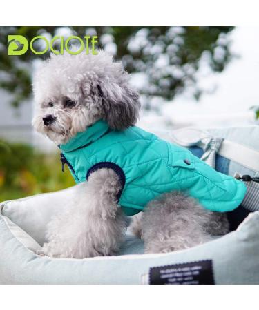Docio XL Turquoise Dog Winter Coat - Padded Jacket with Crawl Bag for Small Dogs - Buy Online on GoSupps.com