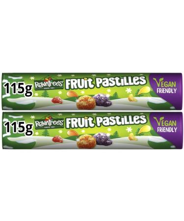 Rowntrees Fruit Pastilles Christmas Special Vegan Tube 115g (Pack of 2)