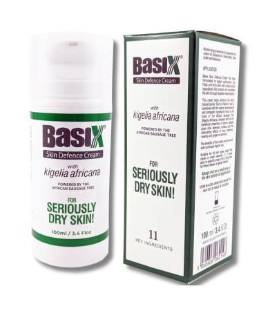 Basix Skin Defence Cream (100ml Pump) Repair Cream for Seriously Dry Skin with Kigelia Africana - suitable for Eczema Psoriasis and Dermatitis
