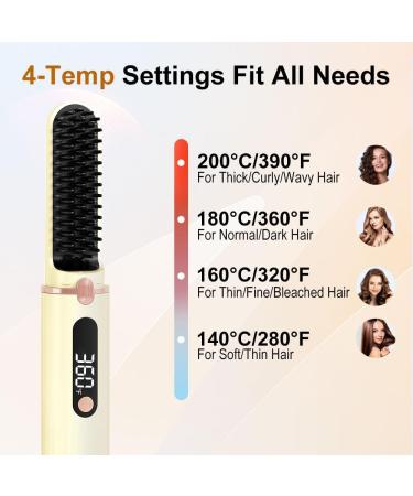 Cordless Hair Straightener Comb - Negative Ion Hot Brush for Travel & Home - Anti-Scald Hair Iron - Ideal Gift - Buy Online on GoSupps.com