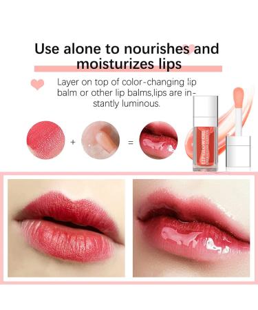 Hydrating Lip Glow Oil - Moisturizing Lip Gloss for Nourishing & Repairing Dry Lips - Long Lasting & Non-Sticky - Pink 0.2 oz - Buy Online on GoSupps.com