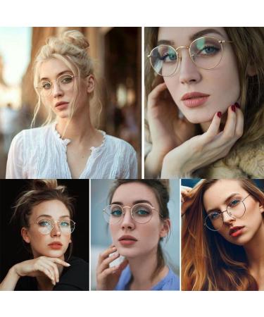 Junsika Blue Light Filter Glasses for Men & Women | Vintage Metal Square Non-Prescription Gaming Glasses - Buy Online on GoSupps.com