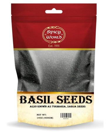 Spicy World Basil Seeds 14 Ounce Bag - Tukmaria, Sabja Seeds - Used in Falooda & Ayurveda 14 Ounce (Pack of 1) - Buy Online on GoSupps.com