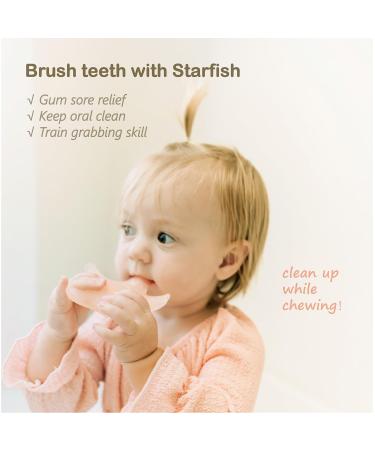 Miraloop Starfish Baby Bite Ring - Food-Safe Silicone Teething Toy for 3+ Months - Soothing Gum Massage & Sensory Play - Buy Online on GoSupps.com