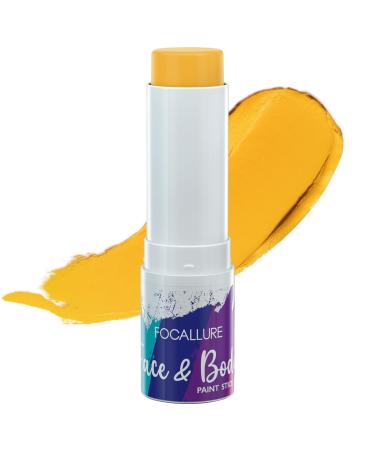 FOCALLURE Face Body Paint Stick Eye Black Stick for Sports Face Painting Kit Professional Hypoallergenic Foundation Makeup for Halloween Cosplay SFX Costume Party Yellow Lantern YL04 Yellow Lantern