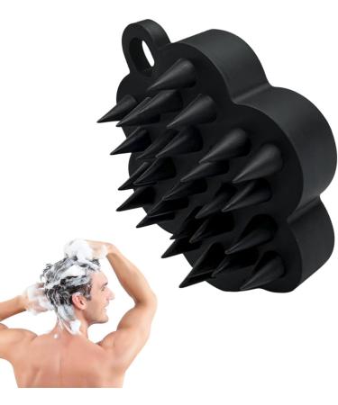 Scalp Brush & Shampoo Massager | Silicone Shower Hair Brush for Growth - Unisex Black Design - Buy Online on GoSupps.com