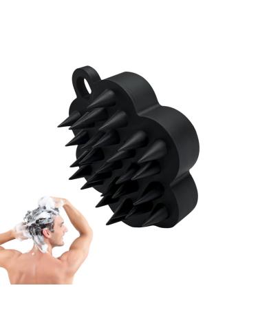 Hair washer |Shampoo massager brushwasher-silicone shampoo brush silicone head skin massager shampoo brush for children adults women and men black