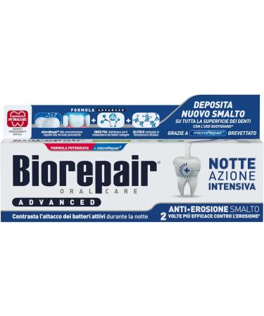 Biorepair Biorepair Advanced Toothpaste Intensive Night Anti-Erosion 3 x 75ml packs protects and repairs tooth enamel antibacterial with microrepair zinc PCA and xylitol for fresh breath