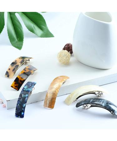 6 Pack Large Hair Barrettes for Women - Tortoise Design - Retro French Style Clips for Thick & Thin Hair - Buy Online on GoSupps.com