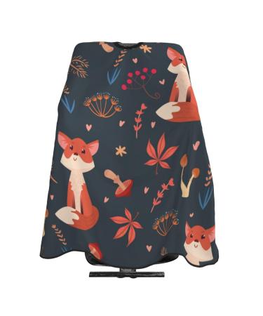 Professional Haircut Cape Fox Forest Hairdressing Salon Cape with Adjustable Snap Closure Hairdresser Apron