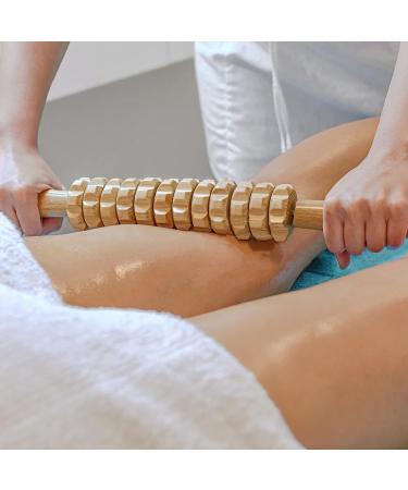DAOZWUBGIH Curved Wood Therapy Massage Roller for Cellulite & Lymphatic Drainage - Buy Online on GoSupps.com