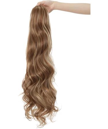 Real Fashion Drawstring Ponytail Hair Extensions Long Wavy Ponytail Blonde Black Brown 24" Clip in Hairpiece for Daliy Party Use Light Brown & Ash Blonde - Buy Online on GoSupps.com