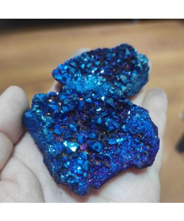 Natural Crystal Rough Specimen 1pcs Natural Crystal electroplated Colored Crystal Clusters Specimen of Open Crystal Clusters Home Decorated Stones CrystalsStone (Size : 50-75g) - Buy Online on GoSupps.com