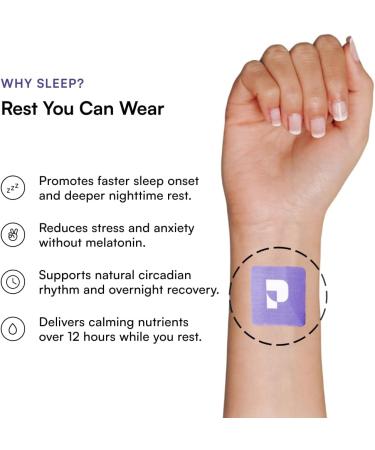 Pure Patch Sleep Patch Plant-Based Vegan Topical Patch Magnesium Glycinate GABA L-Theanine Apigenin Non-Ingestible Water-Resistant Gentle on Skin Gluten Free Made in USA 12Patches 12 Patches - Buy Online on GoSupps.com