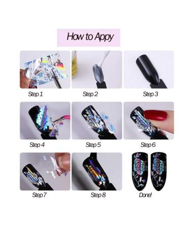 Holographic Transfer Nail Foil Sticker Set - Silver Laser Nail Decals & Strip Tape for Art Design Decoration - 30 Rolls in Total - Buy Online on GoSupps.com