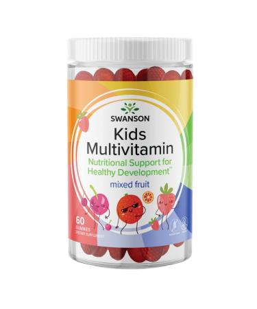 Swanson Kids Mixed Fruit Multivitamin Gummies - Daily Supplement Promoting Overall Health & Wellness - All Natural Formula to Help Support Healthy Growth & Development - (60 Gummies) 1