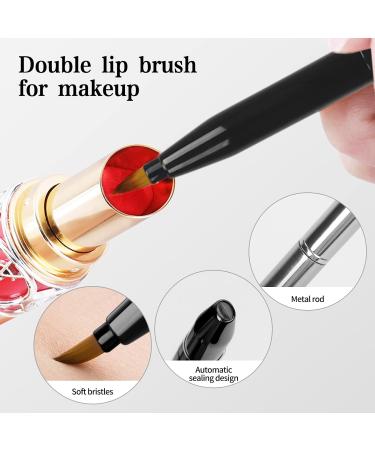 Arqumi Double-Ended Lip Makeup Brush | Lightweight Retractable Lip & Eyeshadow Applicator for Daily & Travel Use | Protective Lid | Ideal for Women & Girls - Buy Online on GoSupps.com