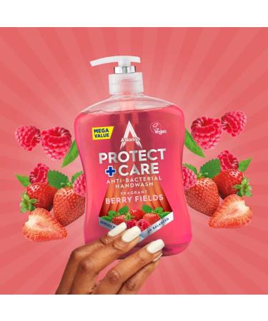 Astonish Protect & Care Moisturising Anti-Bacterial Hand Wash Soap Berry Fields 650ml - Gentle on Skin - Buy Online on GoSupps.com