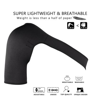 F&Y Right Shoulder Compression Support Brace | Neoprene Arm Stabilizer Sleeve for Pain Relief & Rotator Cuff Recovery - Flexible Strap for Men & Women - Buy Online on GoSupps.com