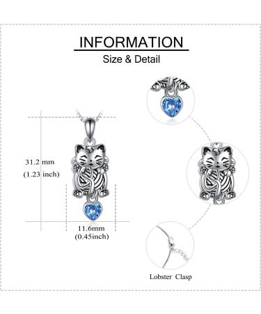 URONE Cat Urn Necklace for Ashes Sterling Silver Cat Keepsake Pet Memorial Pendant Cat Cremation Jewellery Gift for Women Men - Buy Online on GoSupps.com
