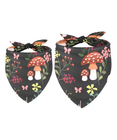 Dog hollows mushrooms snails butterflies triangular cloth for small medium -sized and large dogs and cats pet sake triangular cloth bib 2 pieces of multicolored 8